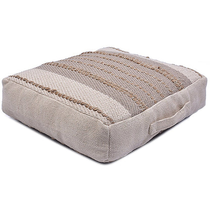 Cotton Jute Stripe Floor Cushion | Verified Sustainable by Brown Living™