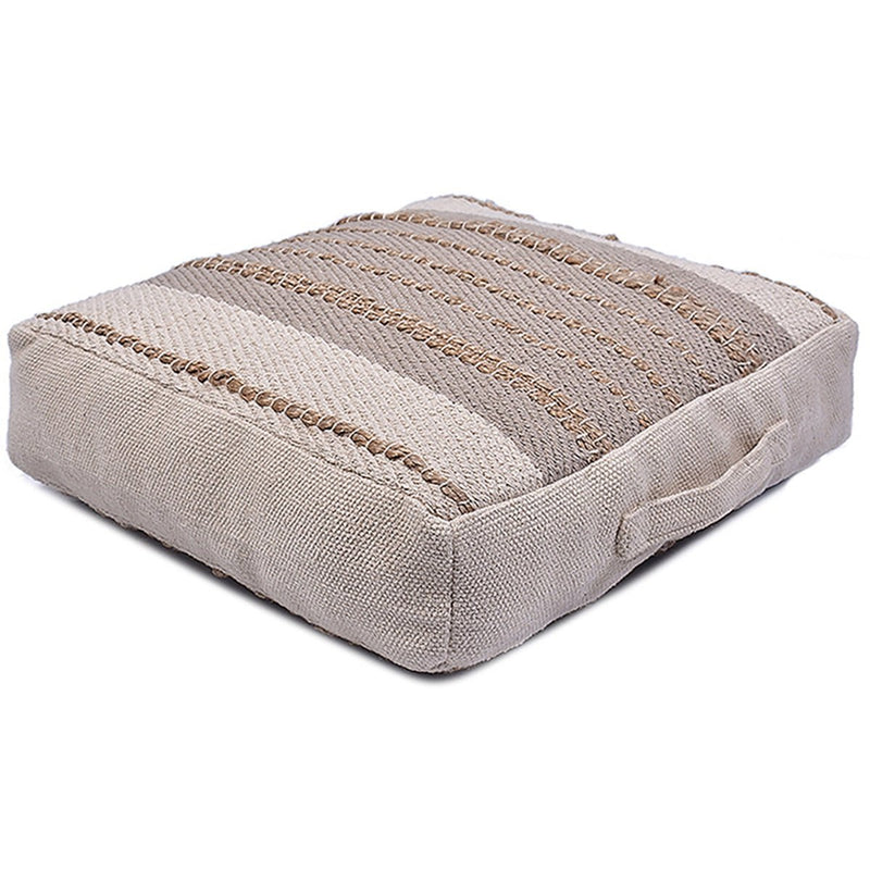 Buy Cotton Jute Stripe Floor Cushion | Shop Verified Sustainable Pillow on Brown Living™