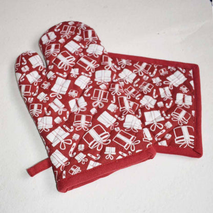Cotton Oven Mitts & Pot Holder Set | Verified Sustainable by Brown Living™