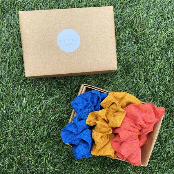 Buy Cotton Scrunchies - 3 (2 Scrunchies worth 299 free on Disha Lulla Design Purchases Above 500) | Shop Verified Sustainable Hair Styling on Brown Living™