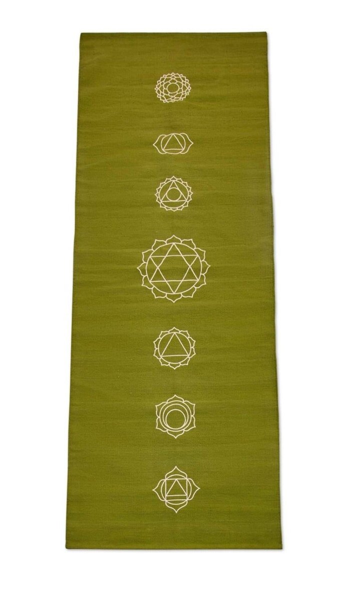 Cotton Yoga Mat - Green | Verified Sustainable by Brown Living™