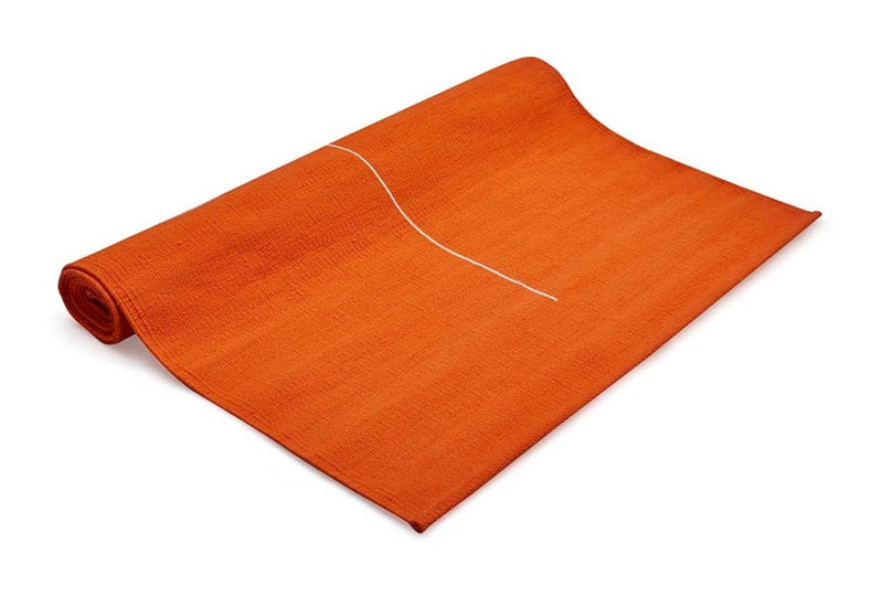 Buy Cotton Yoga Mat- Lotus- Orange | Shop Verified Sustainable Products on Brown Living