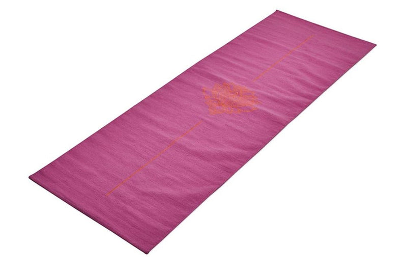 Buy Cotton Yoga Mat- Lotus- Pink | Shop Verified Sustainable Yoga Mat on Brown Living™