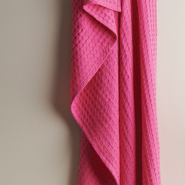 Crayon Solid Textured Waffle Bath Towel-Rose | Verified Sustainable Bath Linens on Brown Living™