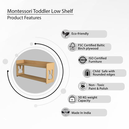 Cream Strawberry Montessori Toddler Low Shelf | Verified Sustainable by Brown Living™