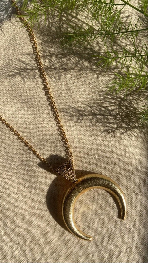 Buy Crescent Moon Necklace | Shop Verified Sustainable Womens Necklaces on Brown Living™