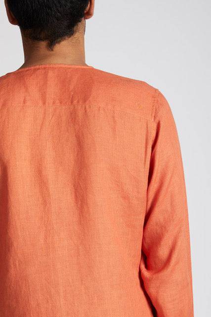 Buy Crescent V-Neck Kurta Orange | Shop Verified Sustainable Products on Brown Living