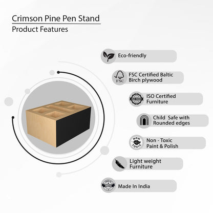 Crimson Pine | Wooden Pen Stand | Verified Sustainable by Brown Living™