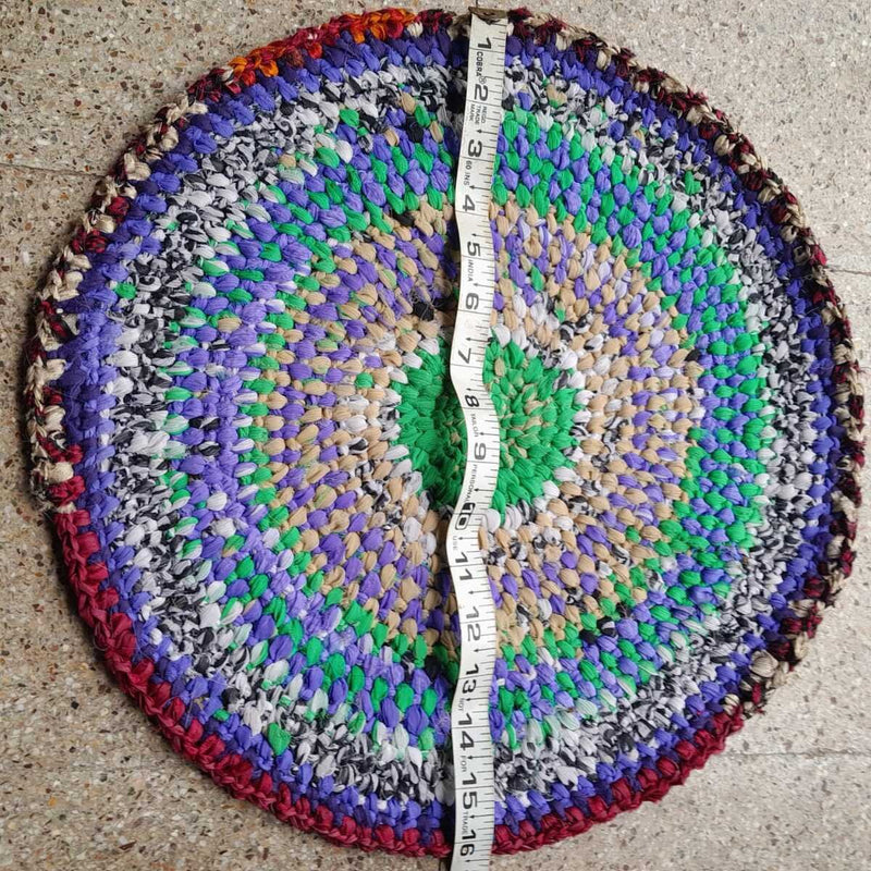 Buy Crochet Multi Colored Fabric Mat | Shop Verified Sustainable Mats & Rugs on Brown Living™