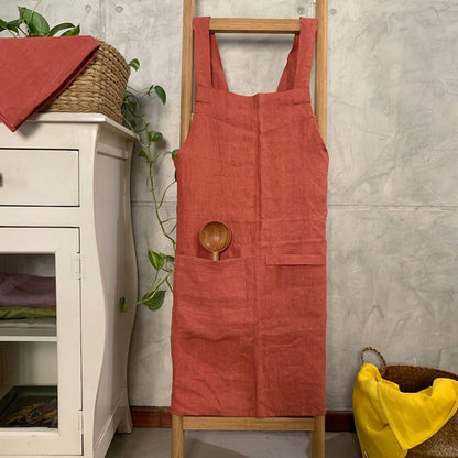 Cross Back Apron in 100% Hemp Fabric | Verified Sustainable by Brown Living™