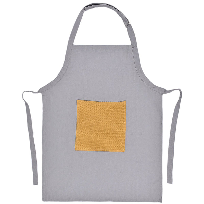 Buy Culinary Companions - Chic Grey & Ochre Apron | Shop Verified Sustainable Products on Brown Living