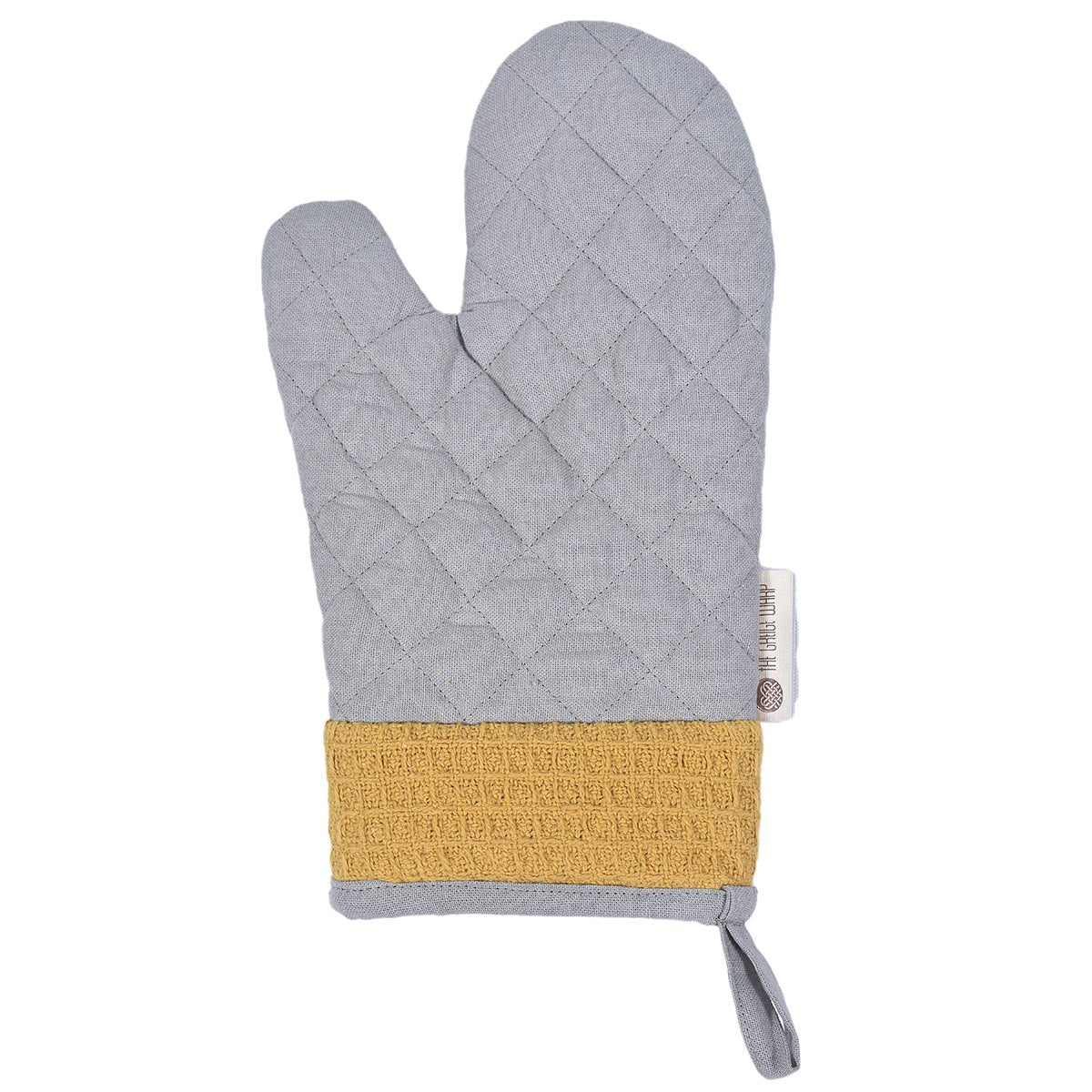 Culinary Companions - Chic Grey & Ochre Glove & Pot Holder Combo | Verified Sustainable by Brown Living™