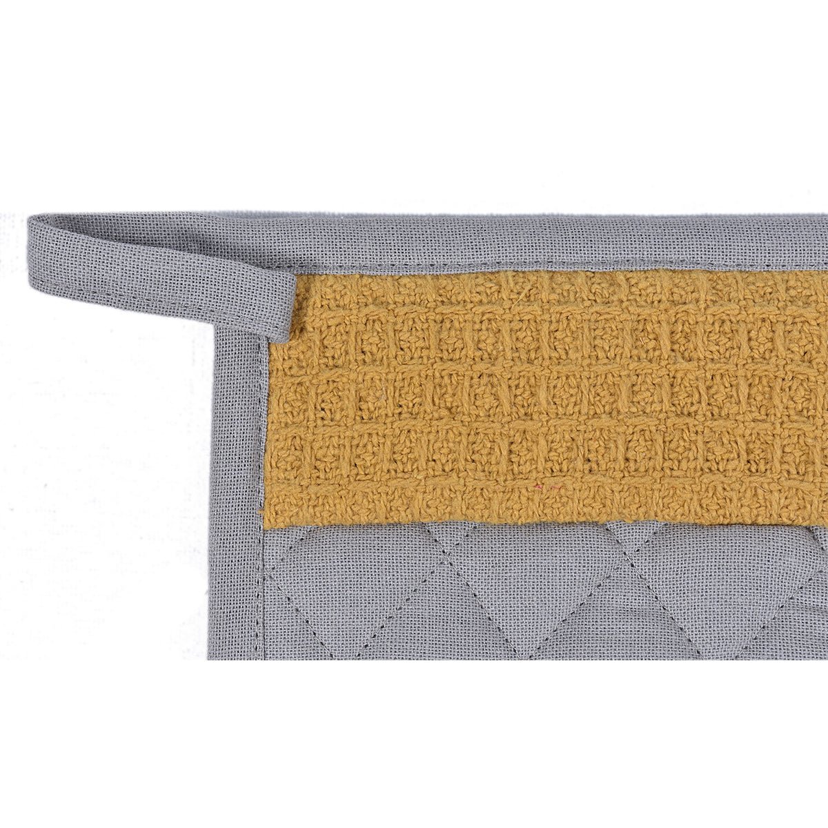 Culinary Companions - Chic Grey & Ochre Glove & Pot Holder Combo | Verified Sustainable by Brown Living™