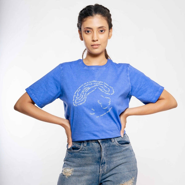 Cultivate- 100% Organic Cotton Unisex T-shirt - Blue | Verified Sustainable Womens T-Shirt on Brown Living™
