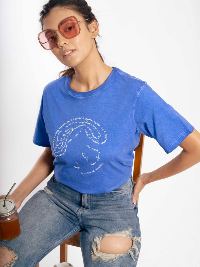 Cultivate- 100% Organic Cotton Unisex T-shirt - Blue | Verified Sustainable Womens T-Shirt on Brown Living™