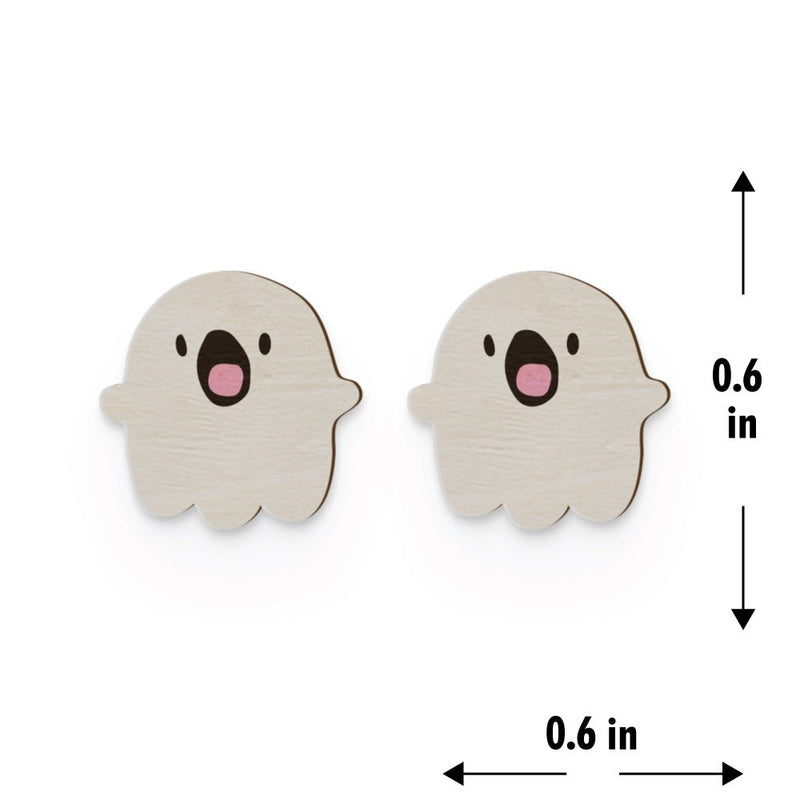 Buy Cute Ghost Hand Painted Wooden Earring | Shop Verified Sustainable Products on Brown Living