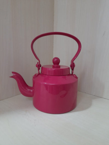 Cutting Chai Aluminium Kettle Print - Dark Pink - 1000 ml | Verified Sustainable by Brown Living™