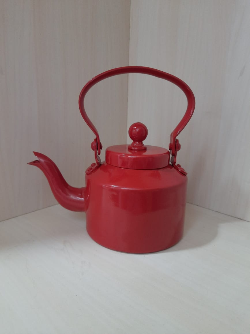 Cutting Chai Aluminium Kettle - Red - 1000 ml | Verified Sustainable by Brown Living™