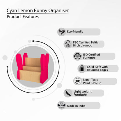 Cyan Lemon Bunny Organiser | Verified Sustainable by Brown Living™