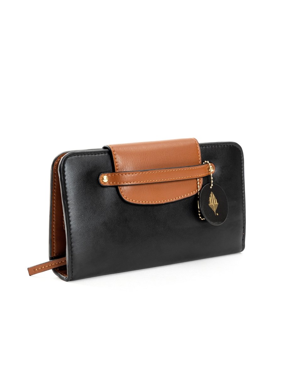 Cybele - Black & Gingerbread | Apple Leather Wallets | Verified Sustainable by Brown Living™