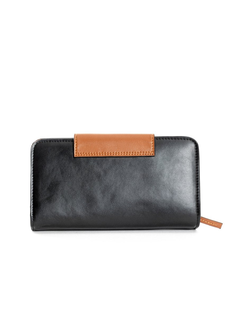 Cybele - Black & Gingerbread | Apple Leather Wallets | Verified Sustainable by Brown Living™