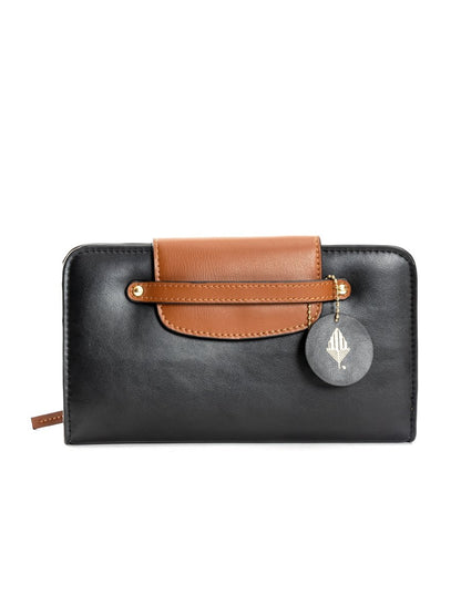 Cybele - Black & Gingerbread | Apple Leather Wallets | Verified Sustainable by Brown Living™