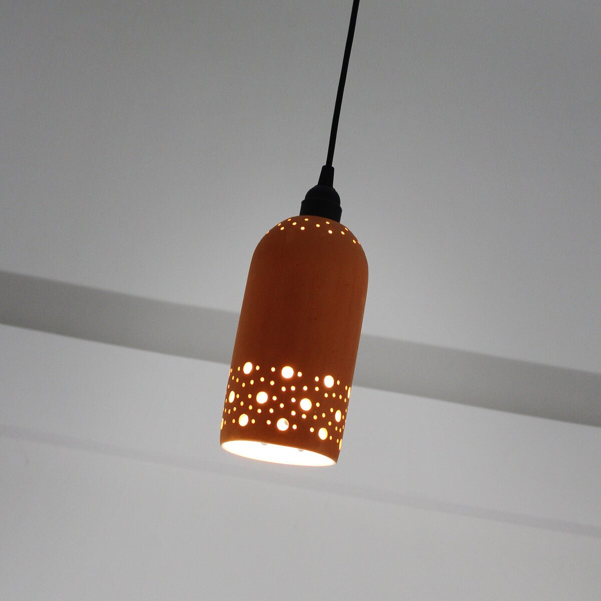 CYL Straight 1 Handmade Terracotta Ceiling Light | Verified Sustainable by Brown Living™