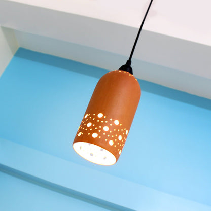 CYL Straight 1 Handmade Terracotta Ceiling Light | Verified Sustainable by Brown Living™