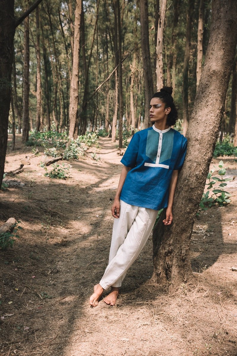 Buy Cypress Colour Blocked Shirt - Blue | Shop Verified Sustainable Products on Brown Living