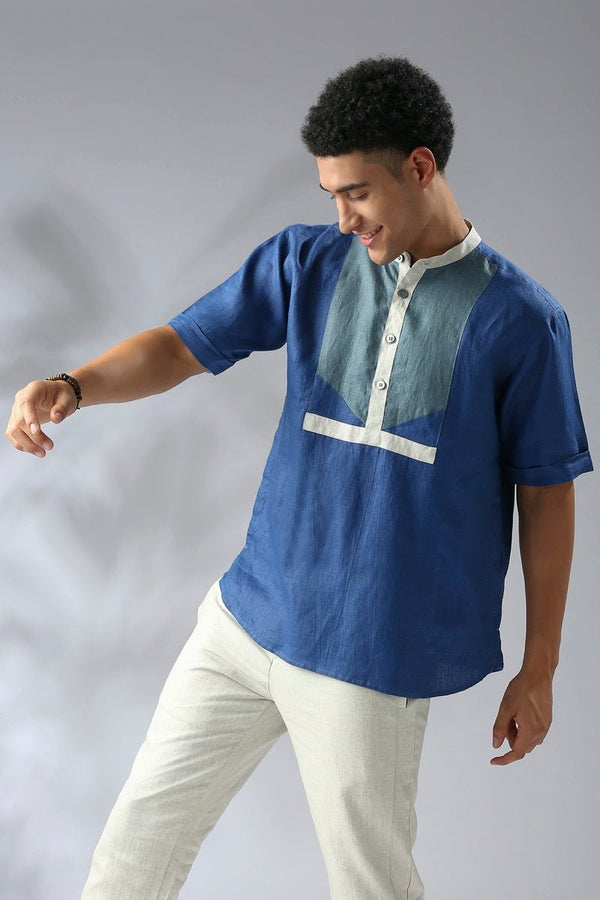 Buy Cypress Colour Blocked Shirt - Blue | Shop Verified Sustainable Mens Shirt on Brown Living™