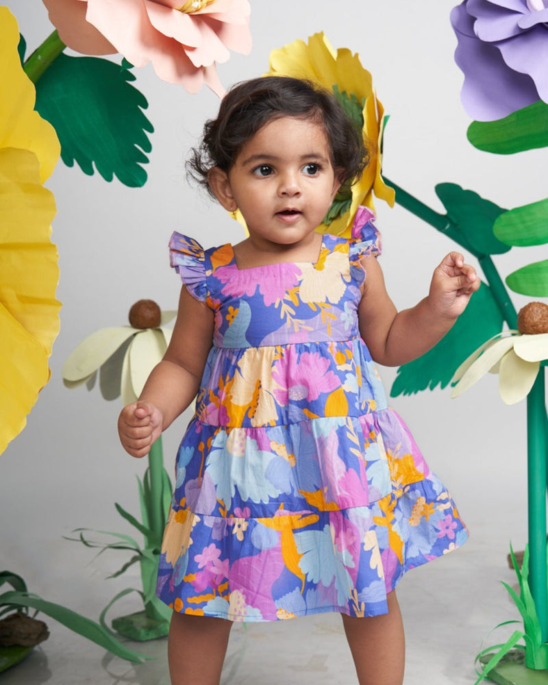 Buy Daffy Tiered Frock | Shop Verified Sustainable Kids Frocks & Dresses on Brown Living™