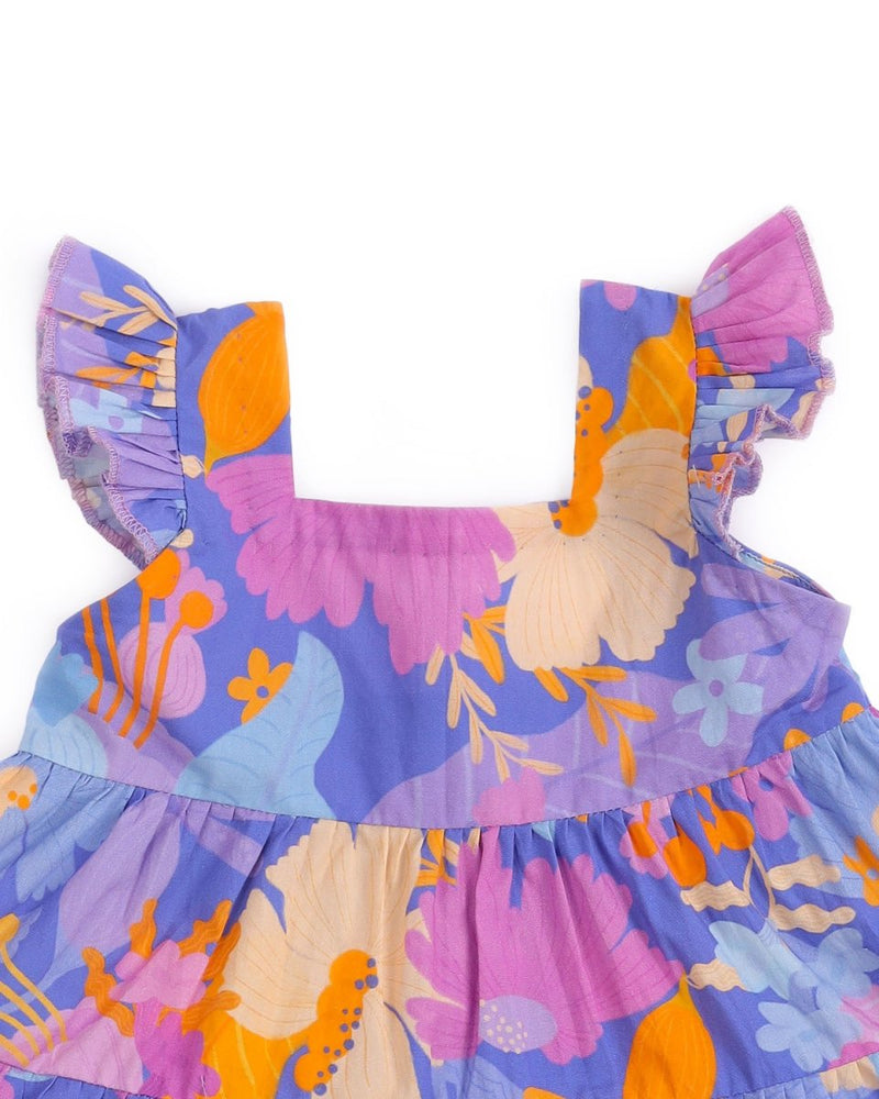 Buy Daffy Tiered Frock | Shop Verified Sustainable Kids Frocks & Dresses on Brown Living™