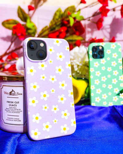 Daisies - Biodegradable Eco - Friendly Phone Case / Mobile Cover – Tech Accessories on Brown Living™. SKU: DAISY - 13 - 006. Img 2.