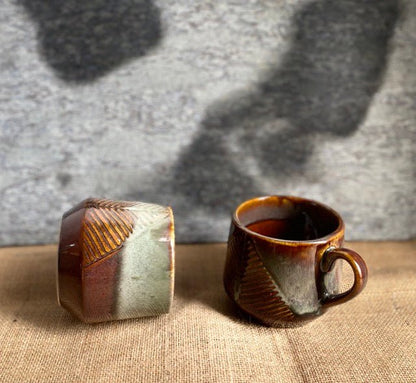 Dakkan Mugs with Leaf Detailing | Verified Sustainable by Brown Living™