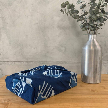 Daman Furoshiki Fabric wrap in 100% cotton block print | Verified Sustainable by Brown Living™