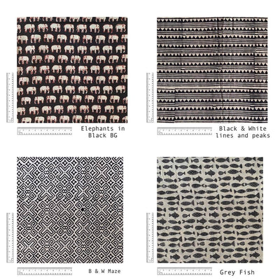 Daman Furoshiki Fabric wrap in 100% cotton block print – Gift Wrapping on Brown Living™. SKU: UC - 26 / S20_MR. Img 9.