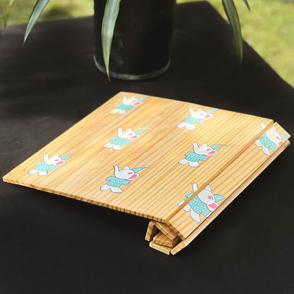 Dancing Elephant Wooden Place Mat | Multipurpose | Kids | Foldable | Stain - Proof | Light Weight | Verified Sustainable by Brown Living™