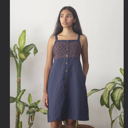 Dariya Holiday Ajrakh Dress | Verified Sustainable by Brown Living™