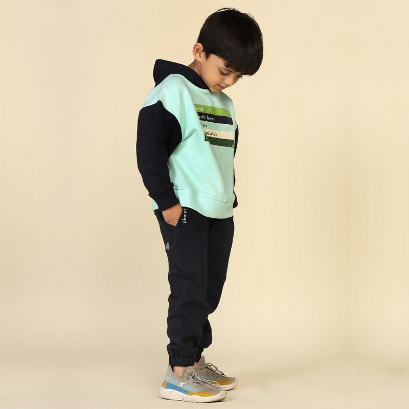 Buy Dark Blue Unisex Joggers in Cotton Fleece | Planet First | Shop Verified Sustainable Kids Pajamas on Brown Living™