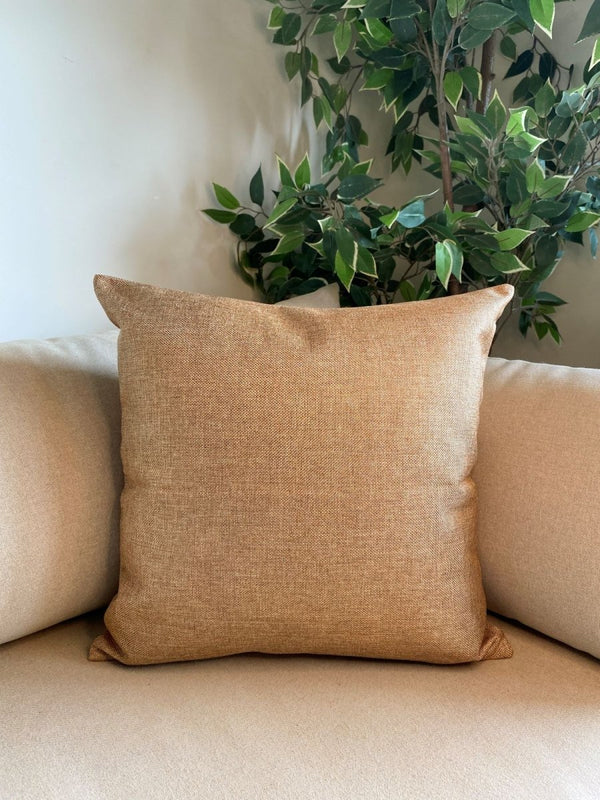 Buy Dark Brown Jute Cushion Cover 16x16 Inches | Shop Verified Sustainable Covers & Inserts on Brown Living™