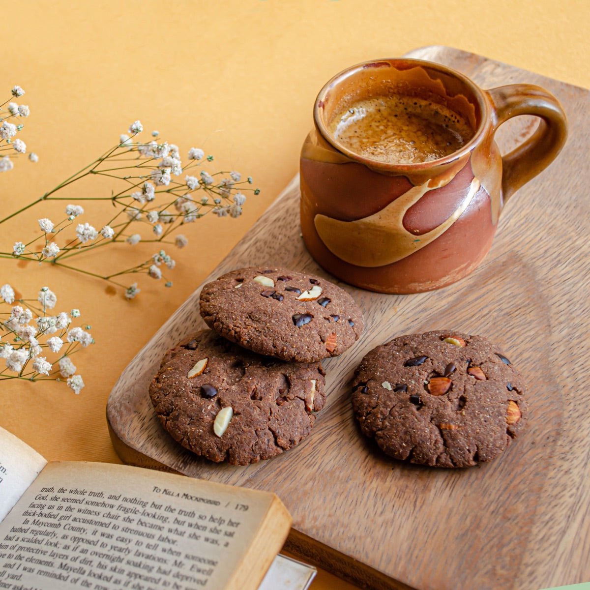 Dark Chocolate - Almond Butter Cookies - Pack of 6 | Verified Sustainable by Brown Living™