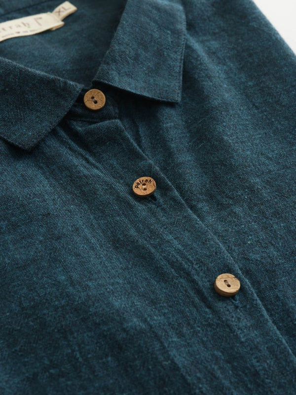 Buy Dark Pine Handwoven Overlay Kurta Shirt | Shop Verified Sustainable Mens Shirt on Brown Living™