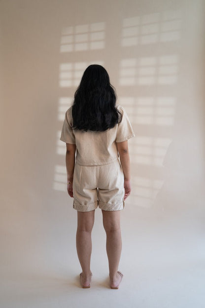 Dawning Denim Crop Jacket & Shorts Set | Verified Sustainable by Brown Living™