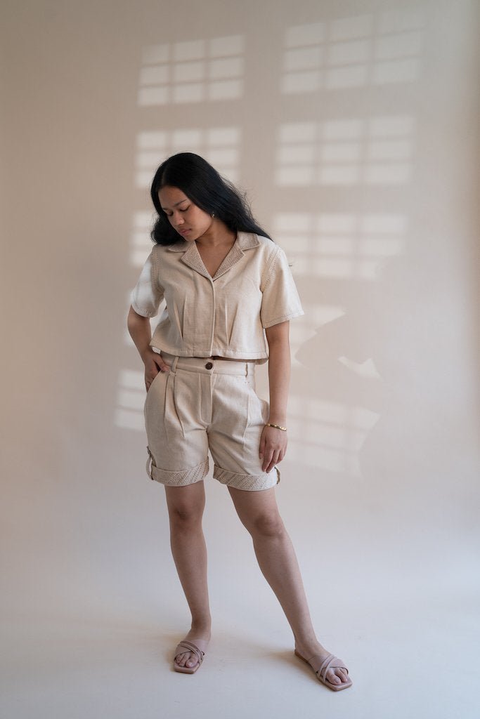 Dawning Denim Crop Jacket & Shorts Set | Verified Sustainable by Brown Living™