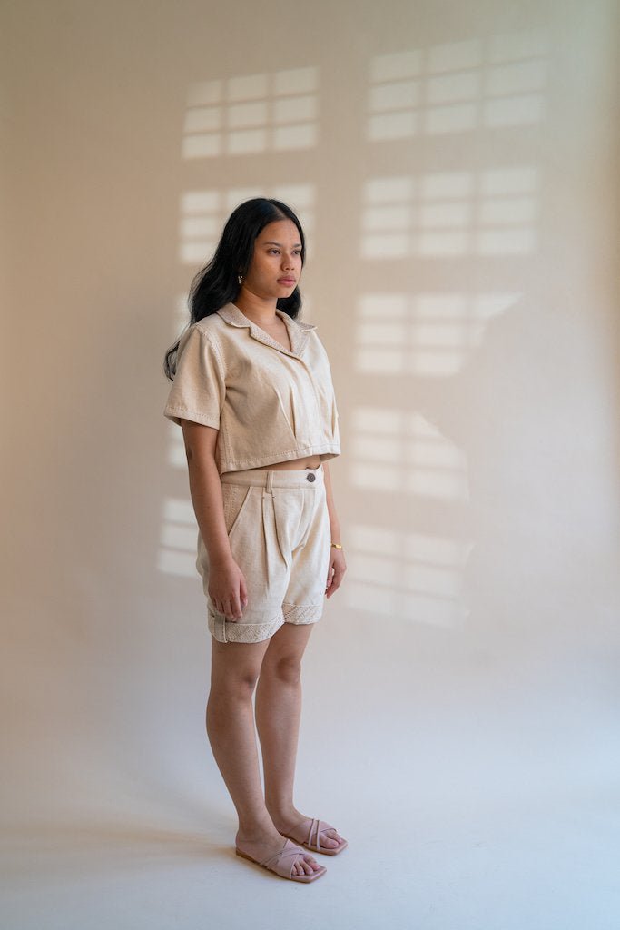 Dawning Denim Crop Jacket & Shorts Set | Verified Sustainable by Brown Living™