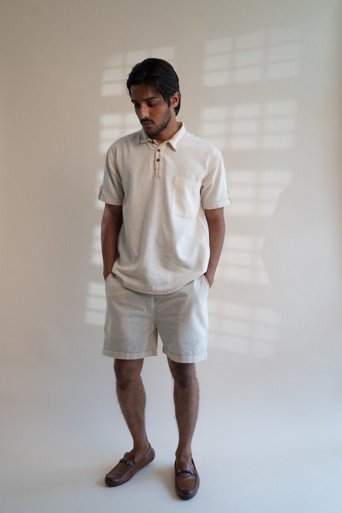 Buy Dawning Half Sleeve Shirt & Straight Fit Shorts Set | Shop Verified Sustainable Products on Brown Living