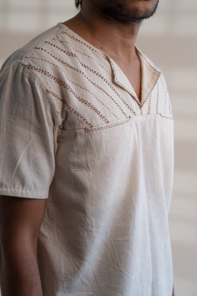 Buy Dawning Overlap Placket Shirt | Adjustable neckline | Shop Verified Sustainable Mens Shirt on Brown Living™