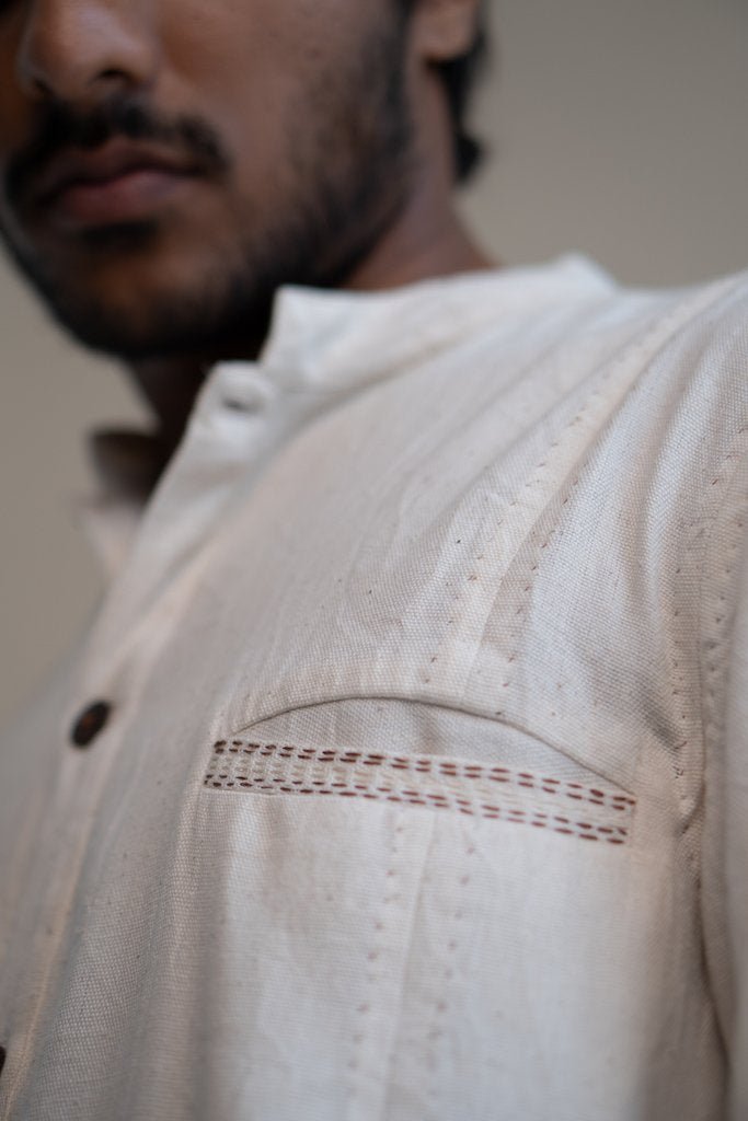 Buy Dawning Panelled Long Shirt | Kala cotton | Shop Verified Sustainable Mens Shirt on Brown Living™