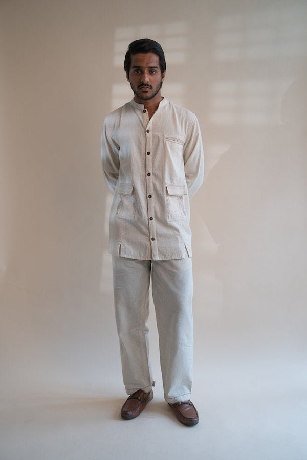 Buy Dawning Panelled Long Shirt | Kala cotton | Shop Verified Sustainable Mens Shirt on Brown Living™
