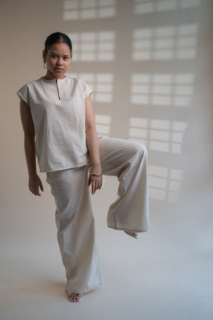 Dawning Raglan Sleeve Blouse & Slit Pants Set | Verified Sustainable by Brown Living™